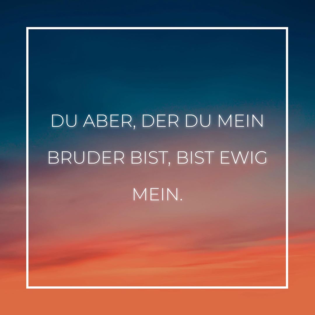 Familie Sprüche Du aber der du mein Bruder bist… Familie Zitate